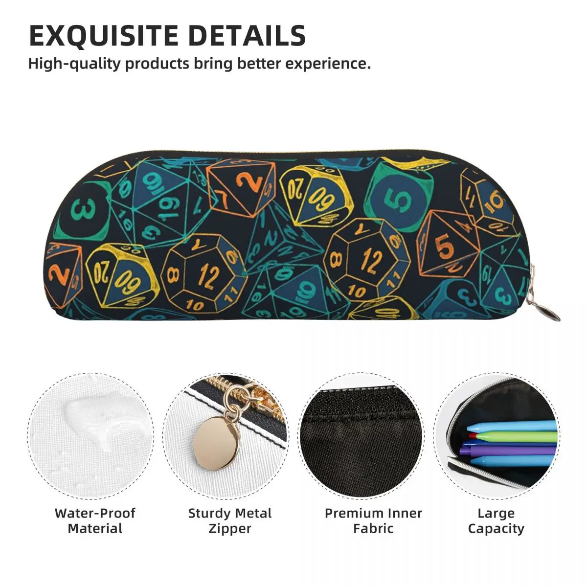 RPG النرد البط البري العنقودية مقلمة قلم رصاص الحقيبة تخزين لوازم مكتبية تخزين كبير صندوق القلم حقيبة أقلام رصاص للمدرسة صبي فتاة