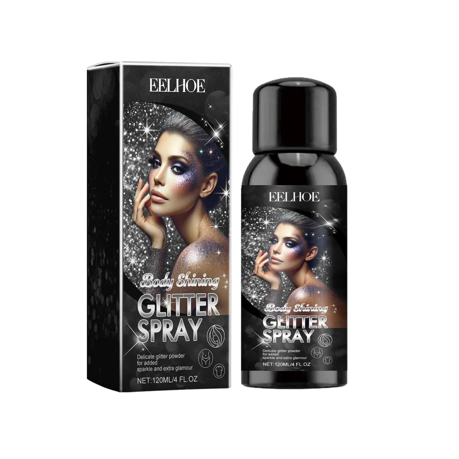 Makijaż sceniczny Body Glitter Spray High-gloss Spray Naturalny trójwymiarowy, długotrwały, rozjaśniający brokatowy makijaż festiwalowy