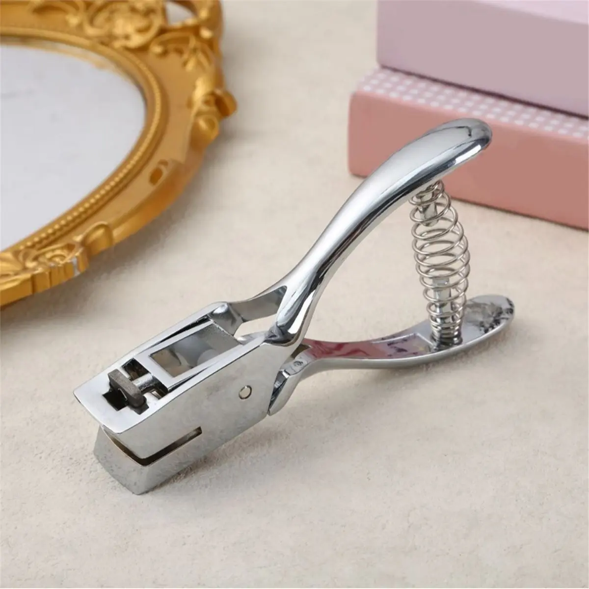 15x4mm ID Card Slot Puncher, Heavy Duty Hand Held Plier Punch Tool for PVC Tags, Lanyard Holes, Paper, Chipboard & Photo