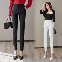 Formal Black Pants Women Office Lady Style Work Wear Summer Thin High Quality Trousers Chiffon Pant Female Business XS-2XL