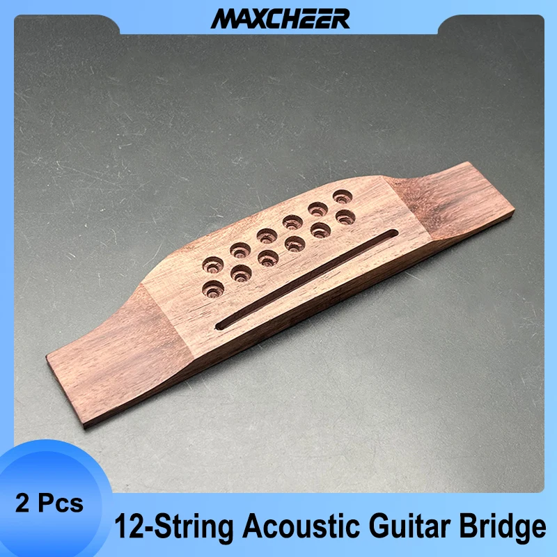 2Pcs Rosewood Bridge for 12 String Acoustic Guitar Accessories Part Replacement