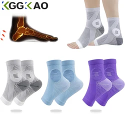 1Pair Sports Ankle Support Brace Compression Sleeve Plantar Fasciitis Sock for Achilles Tendonitis Joint Pain Swelling Heel Spur