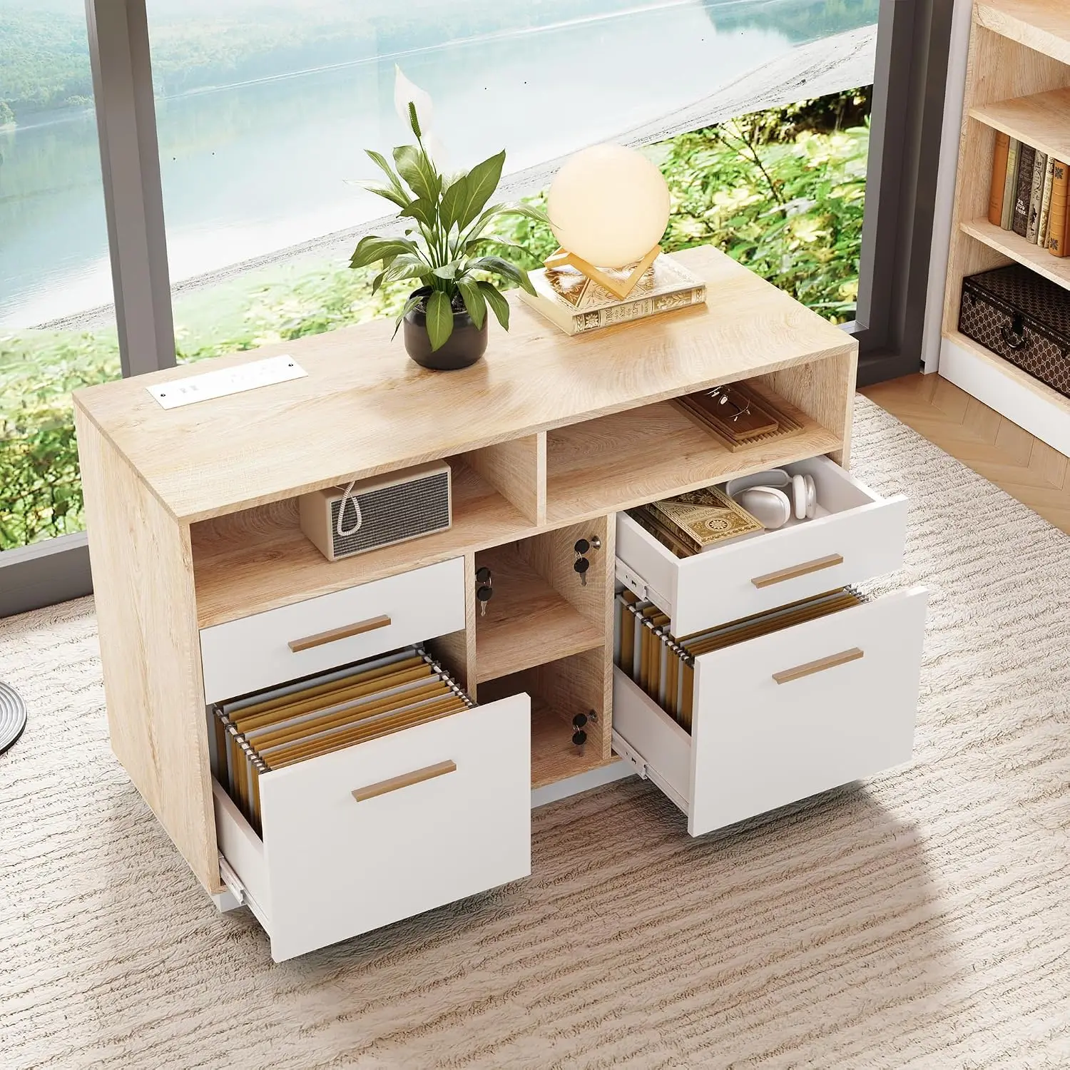 4 Drawer File Cabinet with Lock for Home Office, Customized