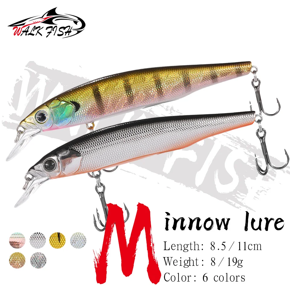 

WALK FISH 1PCS New Magnetic System Top Minnow Floating Fishing Lures 85mm/8g 115mm/19g Wobbler Quality Fishhooks Fishing Tackle