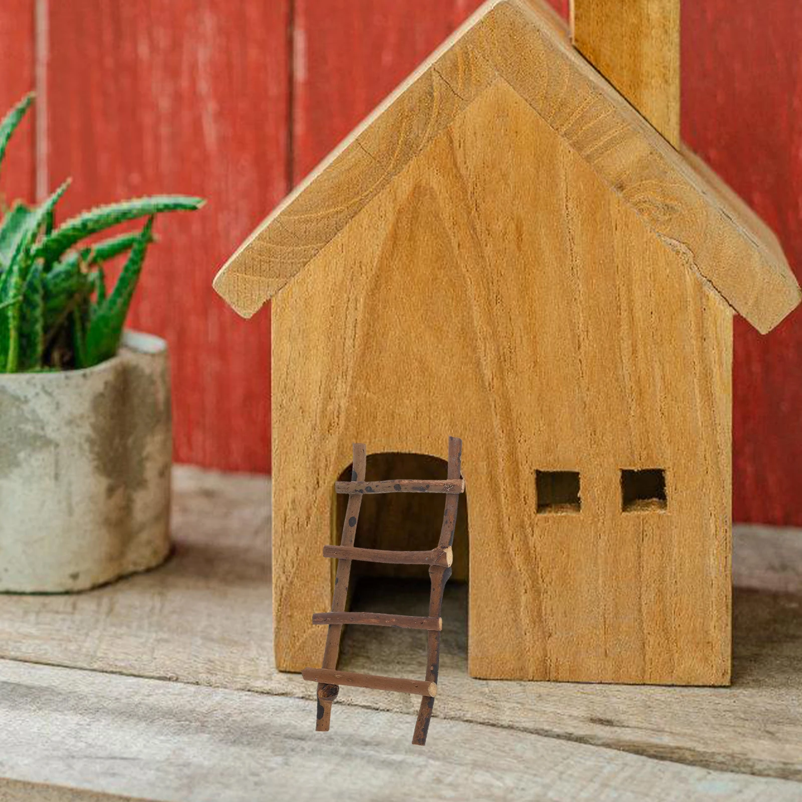 

2pcs Micro Landscape Ladder Miniature Rattan Dollhouse Garden Furniture Lightweight Durable Mini Step Stair Decor Prop