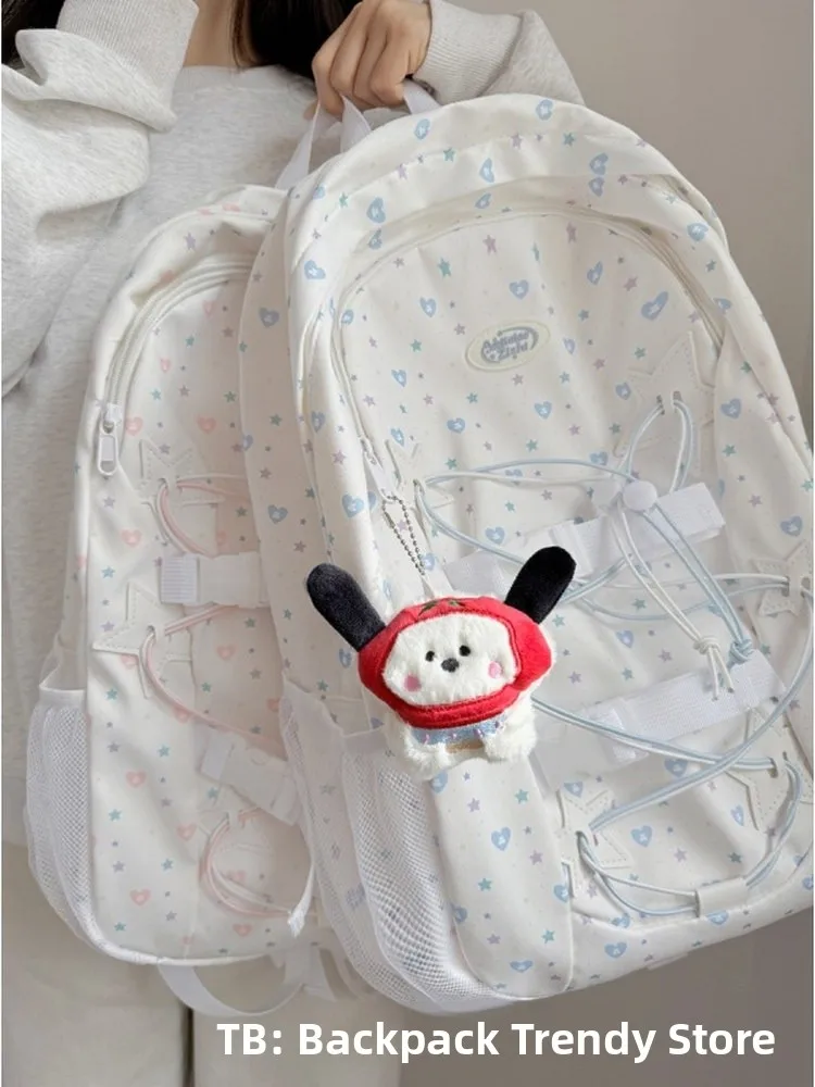 

Korean High Aesthetic Campus Bapa Lightweight Travel Friendly ex Casual Simple Sle Double oulder Bag for Teens