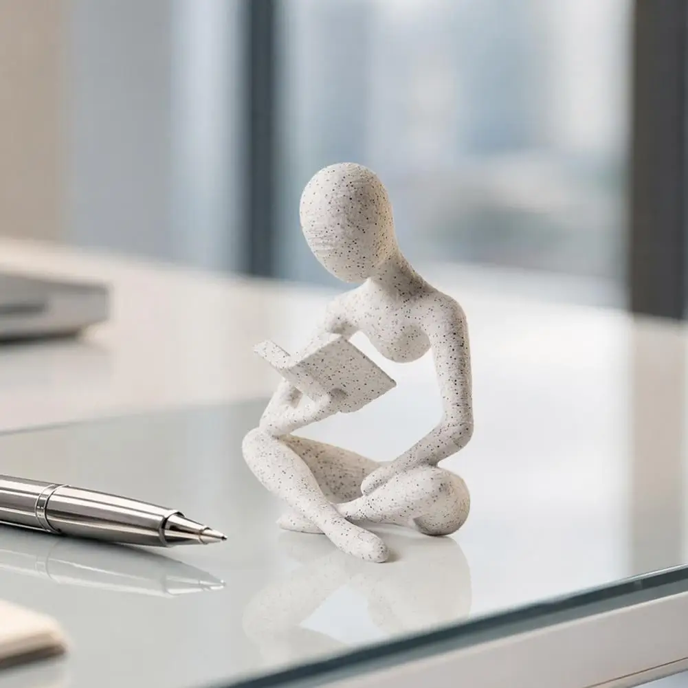 Style Bookend 3d Printed Thinker Statue Abstract Art Ornament Modern Bookshelf Decor Figurine for Room Office Coffee Table