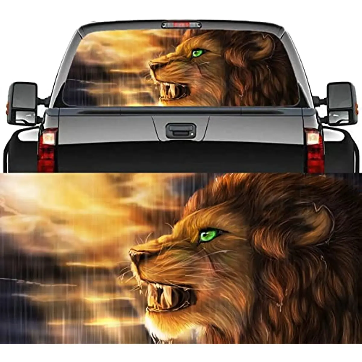 

Lion Car Rear Window Sticker Decal Graphic Perforated Decal Truck Window Back Sticker SUV Van Pickup Rear Window Decals Stickers