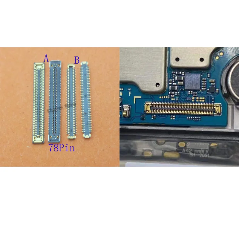 2-100Pcs Lcd Display Plug FPC Usb Charger Connector For Samsung Galaxy A72 A42 A12 A15 A25 A35 A55 A04S A02 A22 A32 A52 78 Pin