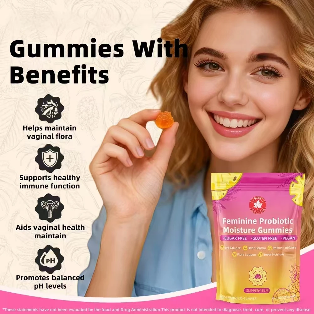 

Women's Probiotic Hydration Gummy Pineapple Flavor For Radiant Skin Care Digestive Wellness Daily Energy Boost Immunity Aid