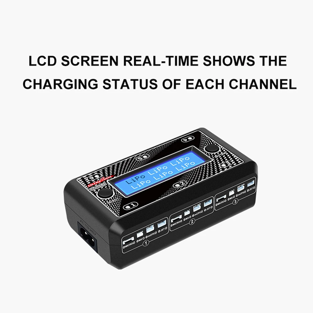 

Черное интеллектуальное зарядное устройство для LiHV-аккумуляторов Малый и легкий размер LiHV-аккумуляторов