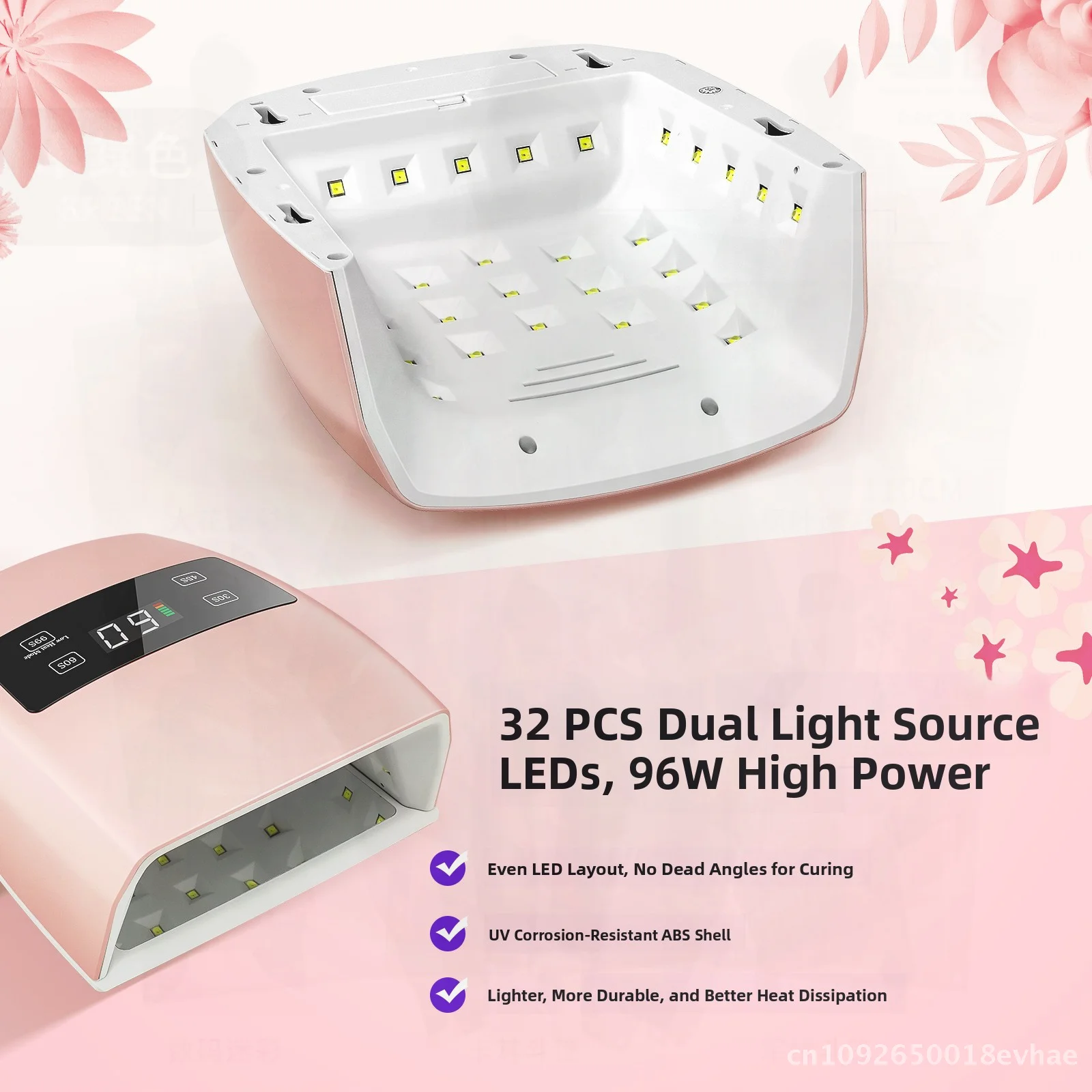 96W High-Power Nail Light Therapy Lamp Quick-Drying LED Nail Machine Non-Black Hand Long Endurance Rechargeable for All Users