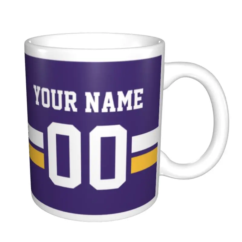 Custom Minnesota Name & Number Football Coffee Mug for Football Fan,Football Gifts for Football Fan Son Grandson Friend Coworker