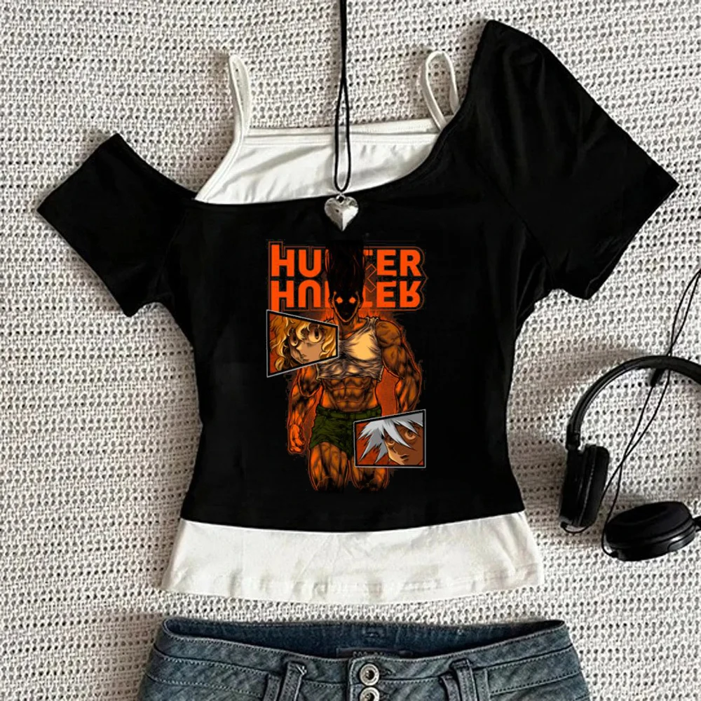 Hunter x Hunter cropped top teen dollette cutecore gyaru emo t shirt baddie cheap japan funny jojifuku