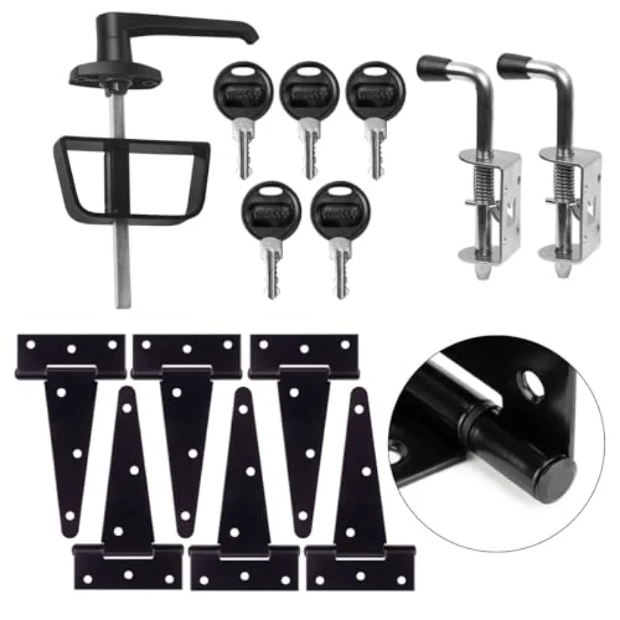 Complete shed hardware kit components