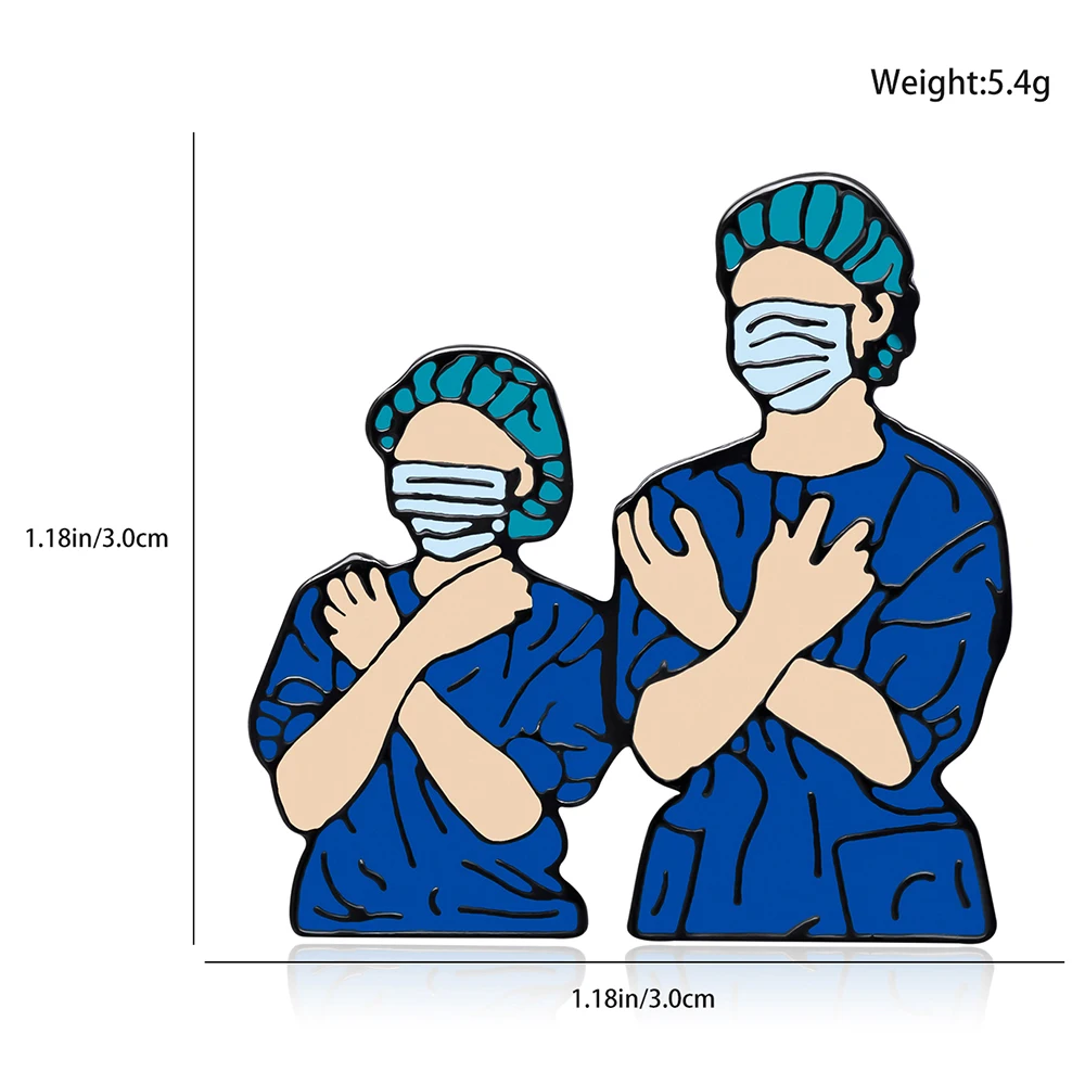 카투니 닥터 간호사 컬렉션 에나멜 브로치, 수술 의학, 간호 과학 핀, 라펠 코트 가방, 랜야드 배지, 보석 선물