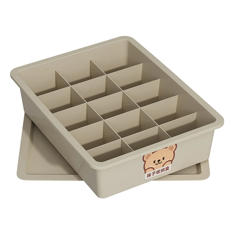 Large Capacity Storage Box For Wardrobe Organization - Multi-Grid Plastic Organizer For Underwear, Clothes,Socks