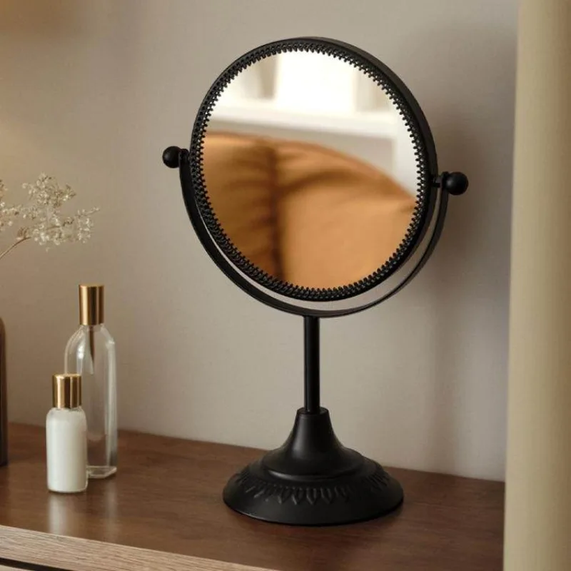 Makeup Items Mirror Dressing Table Circle Bedroom Living Room Girls Vanity Circular Mirror Desk Gold Espelhos Home Decorations