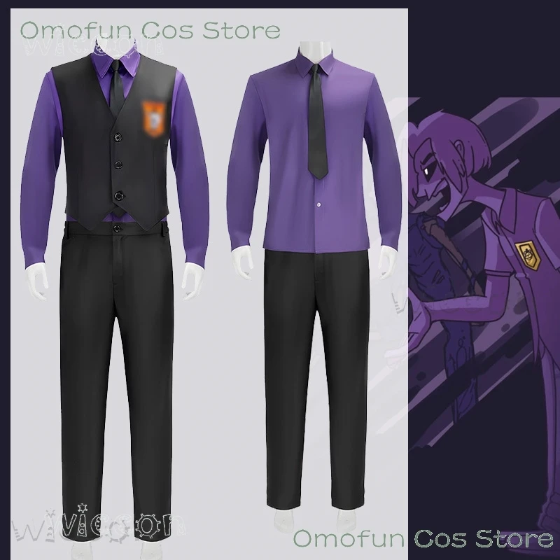 وليام أفتون تأثيري حلي FNaF الأرجواني الرجل زي خمس ليال/في فريدي الزي دوجين لعب الأدوار ملابس حفلات الهالوين