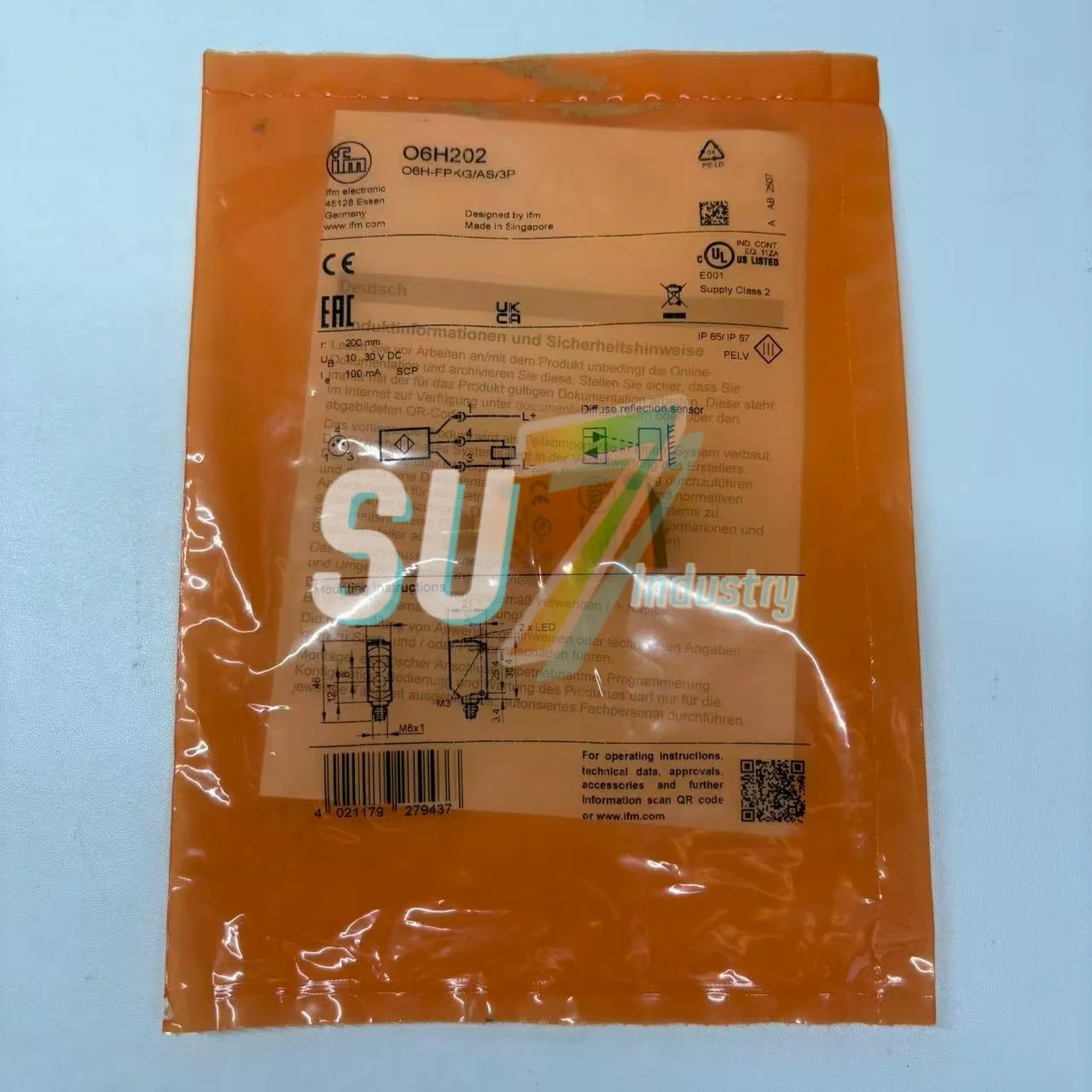 100% NOVO sensor fotoelétrico O6H202 O6H-FPKG/AS/3P