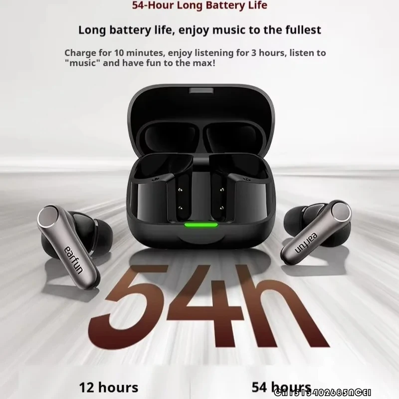 سماعات أذن لاسلكية EarFun Air Pro 4+ مزودة بـ 6 ميكروفون AI 54H تدعم عمر البطارية سماعات LDAC بخاصية إلغاء الضوضاء النشطة سماعة أذن بلوتوث