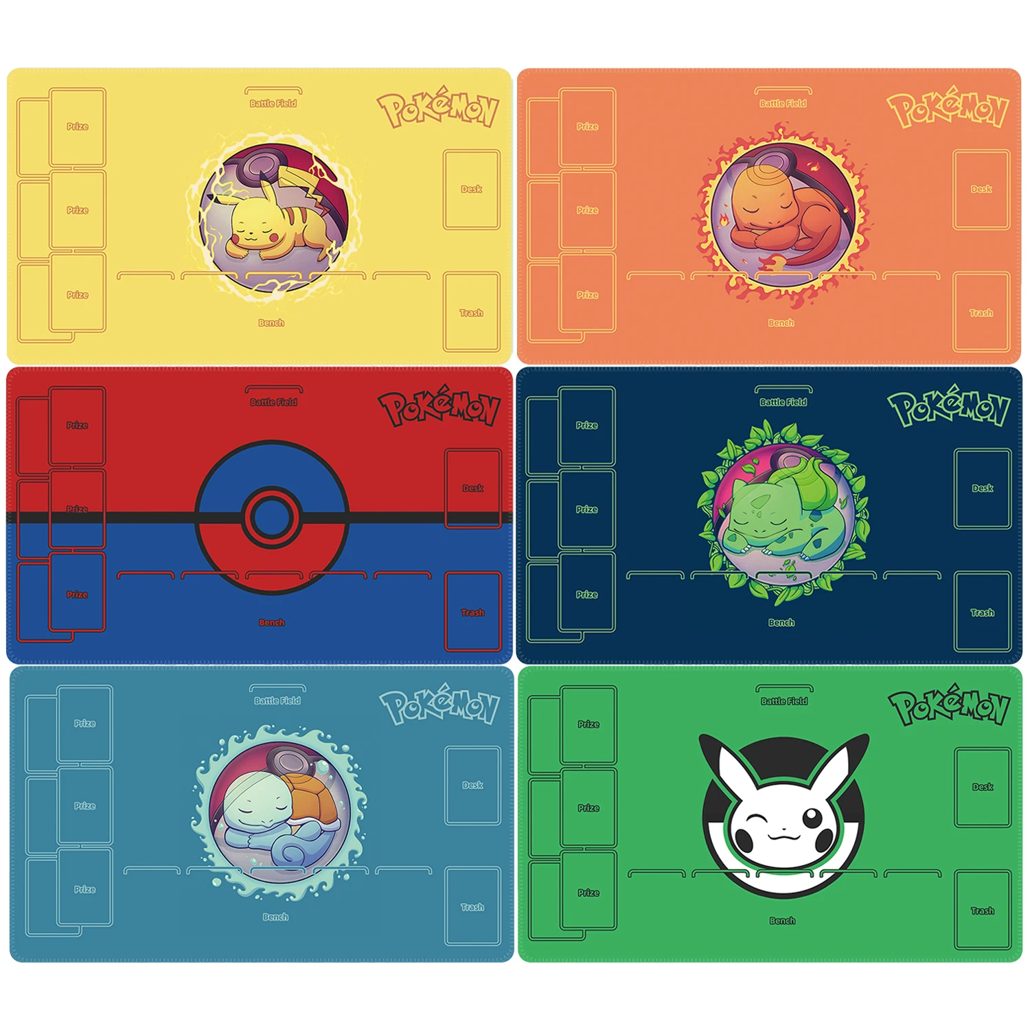 

60*35*0.2cm PTCG Pokemon Dedicated GAME Card Mat Battle Pikachu Charmander Squirtle Bulbasaur Gift Toy Anime Table Mat