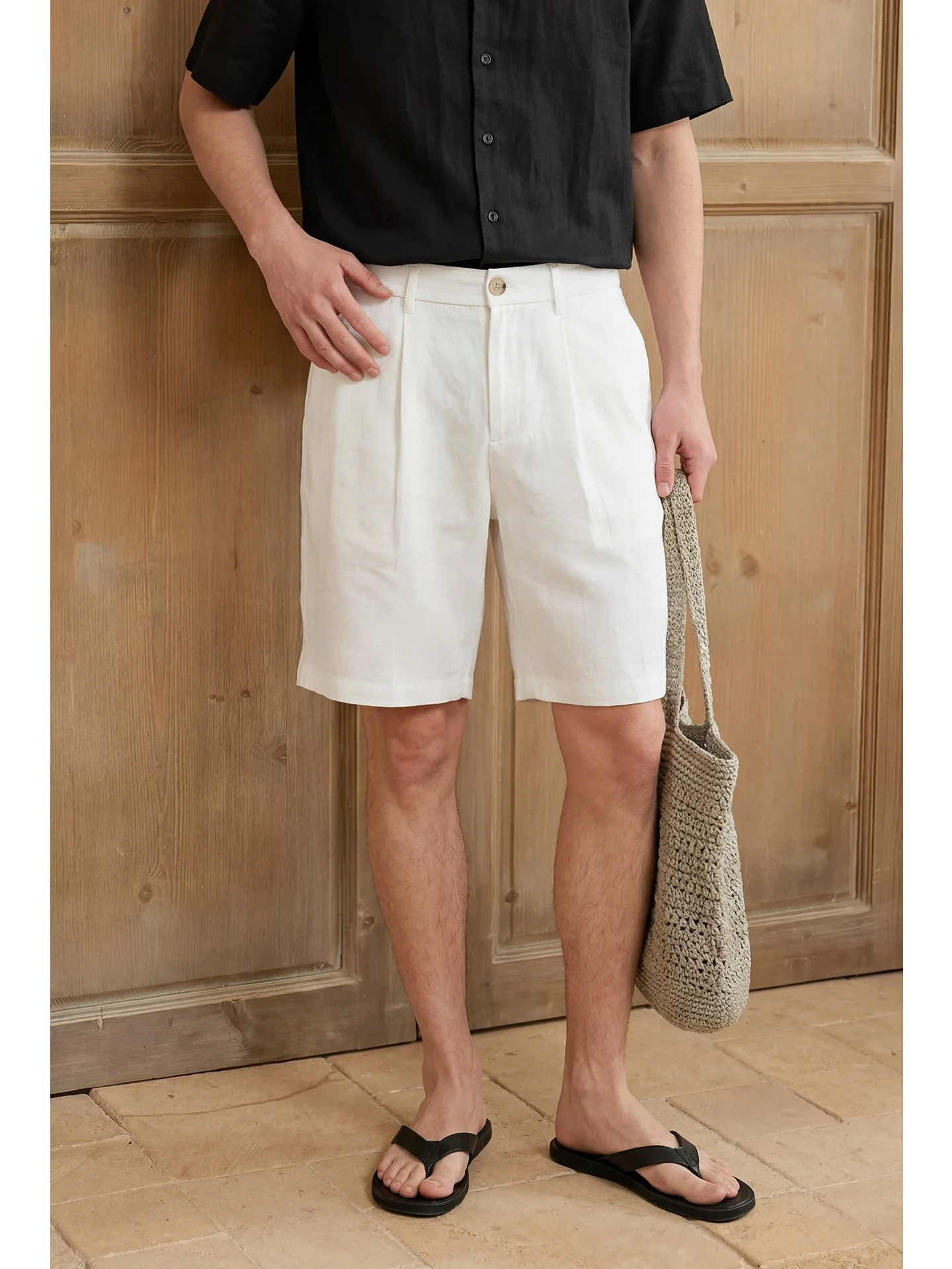 Cooling  Linen Casual Men's Short Pants Five-Quarter Length Summer Fashionable Cleanfit Shorts Urban Commute Daily Wear