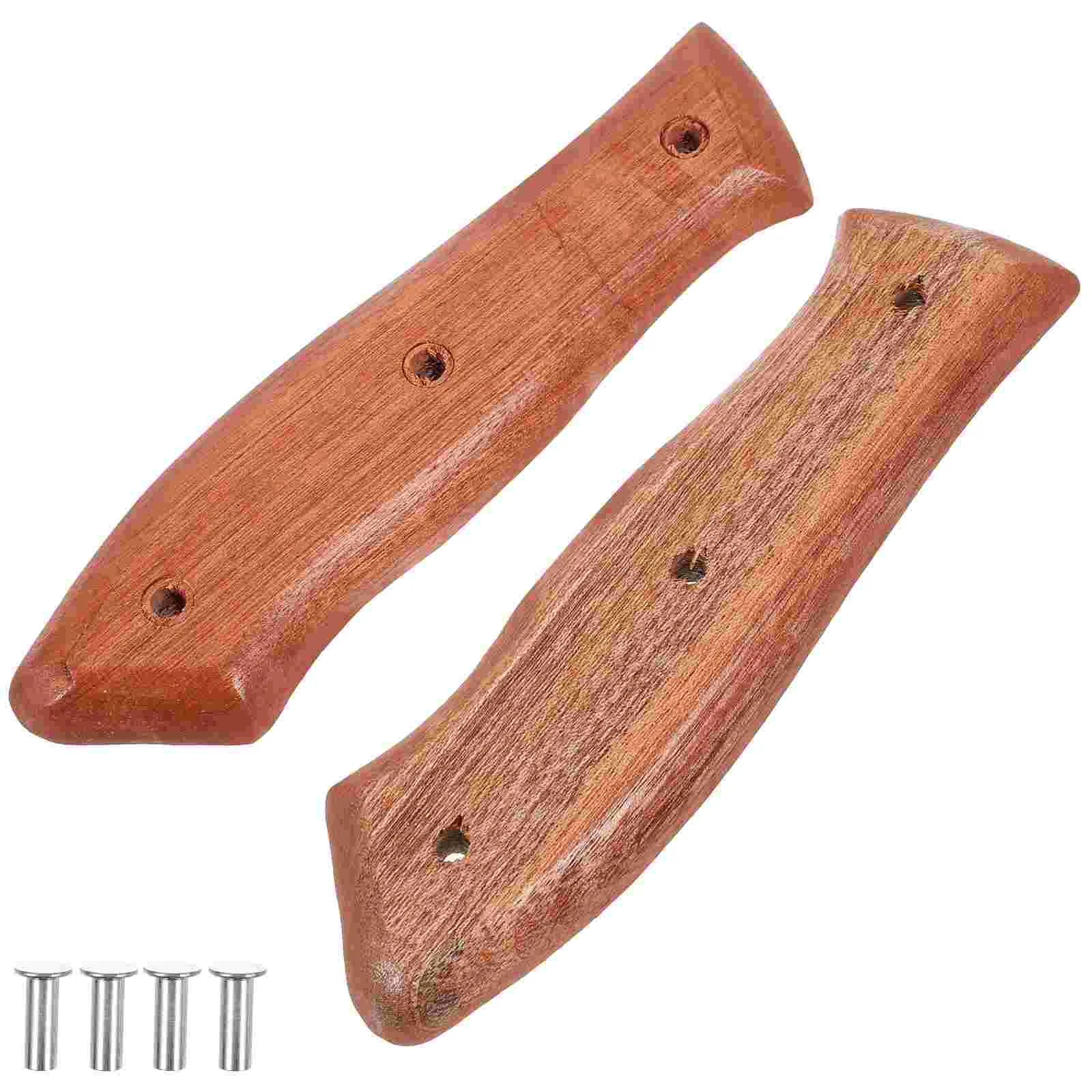 

2 Pcs Kitchen Knife Handle Replacement Handles Wood for Repair Rivet Making Supplies