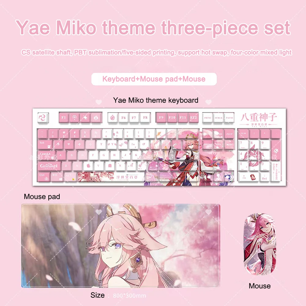 Imagem -06 - Chaves Genshin Impacto Tema Keycaps Pbt Anime Keycap Teclado Mecânico para Cereja mx Multi-papel Jogo Teclado Decoração Presente 104