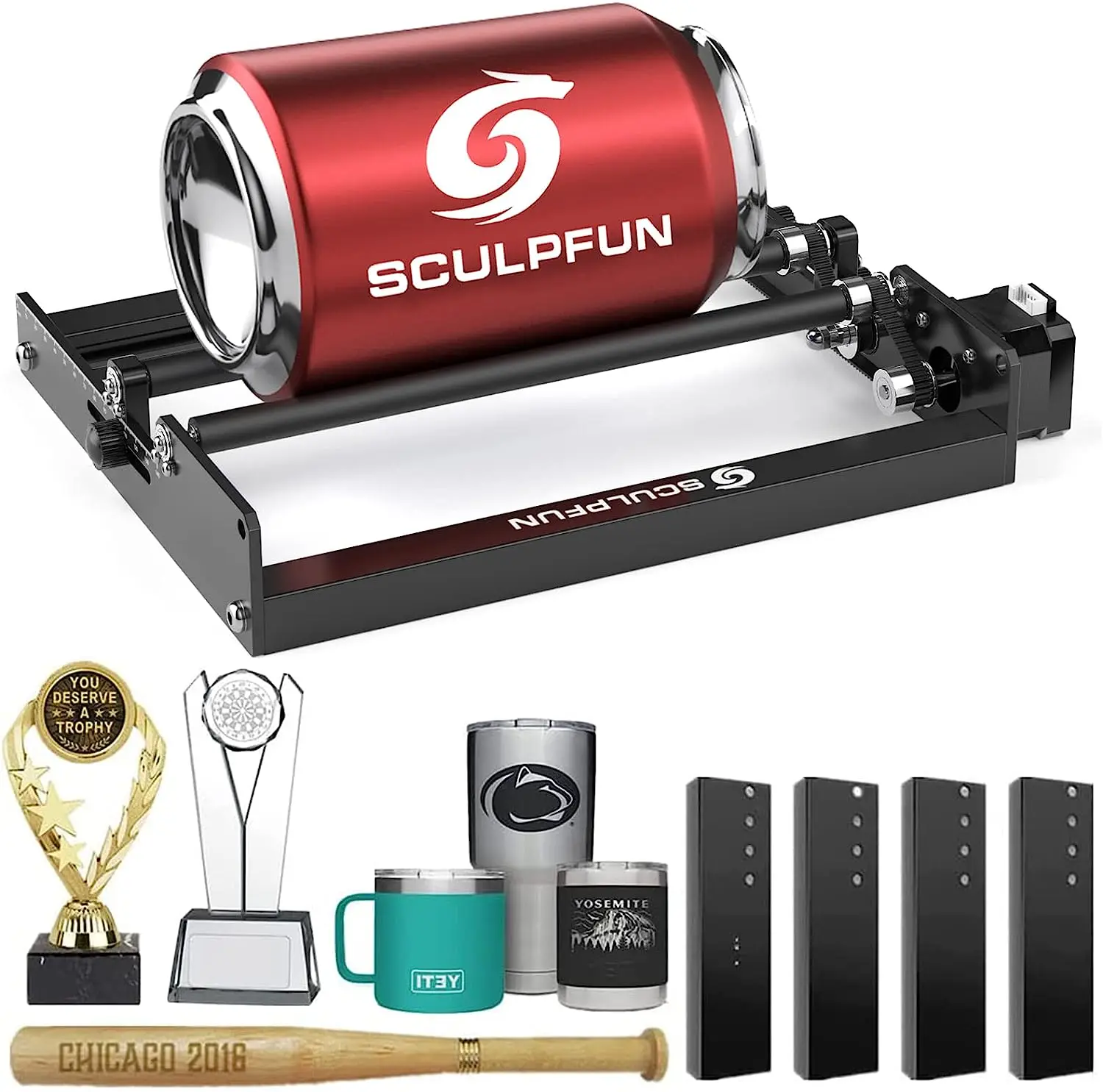 

SCULPFUN Laser Rotary Roller for Engraving Cylindrical Objects Cans, Compatible with Most Engraving Machines on The Market