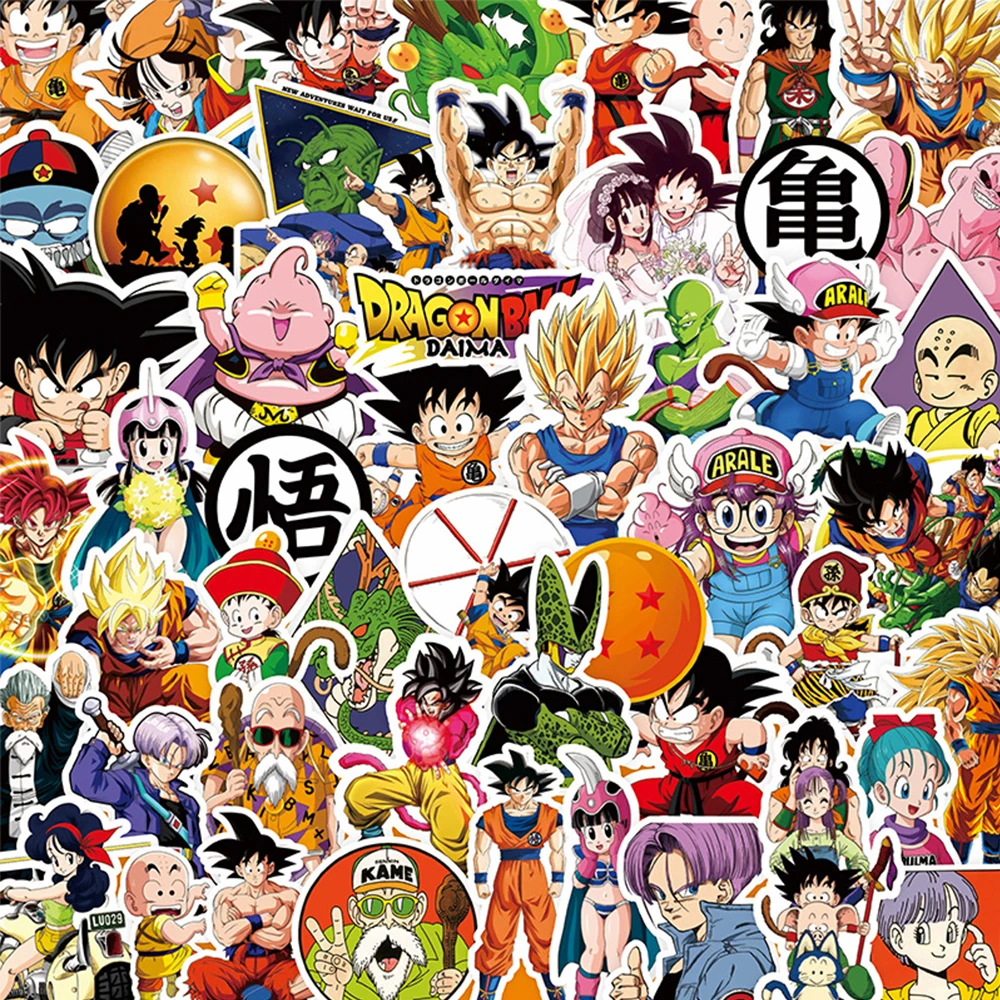 

10/30/82pcs Dragon Ball Stickers Anime Son Goku Decals Toys DIY Graffiti Skateboard Stationery Laptop Cute Cartoon Sticker Packs