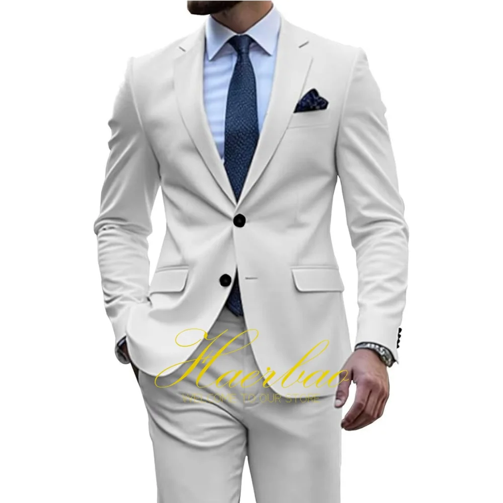 

Business Men's Suit 2 Piece Slim Fit Jacket Pants Set Wedding Groom Tuxedo Formal Party Men Suits
