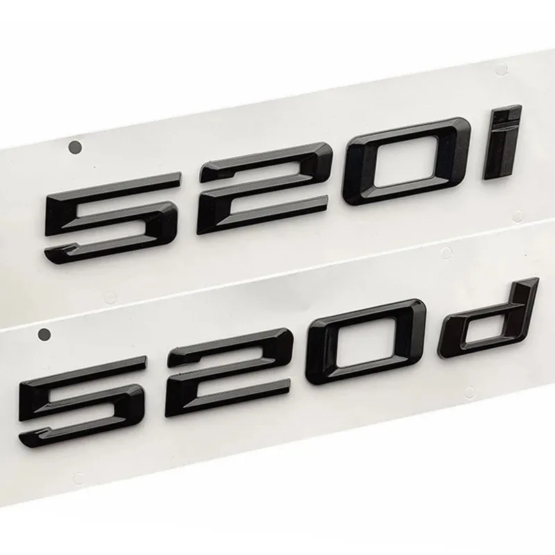 

3D-эмблема из АБС-пластика, черная, с буквами 520i 520d, наклейка на задний багажник автомобиля, значок, декоративная наклейка для E60 E39 F10 F11 E61 F07 G30, аксессуары