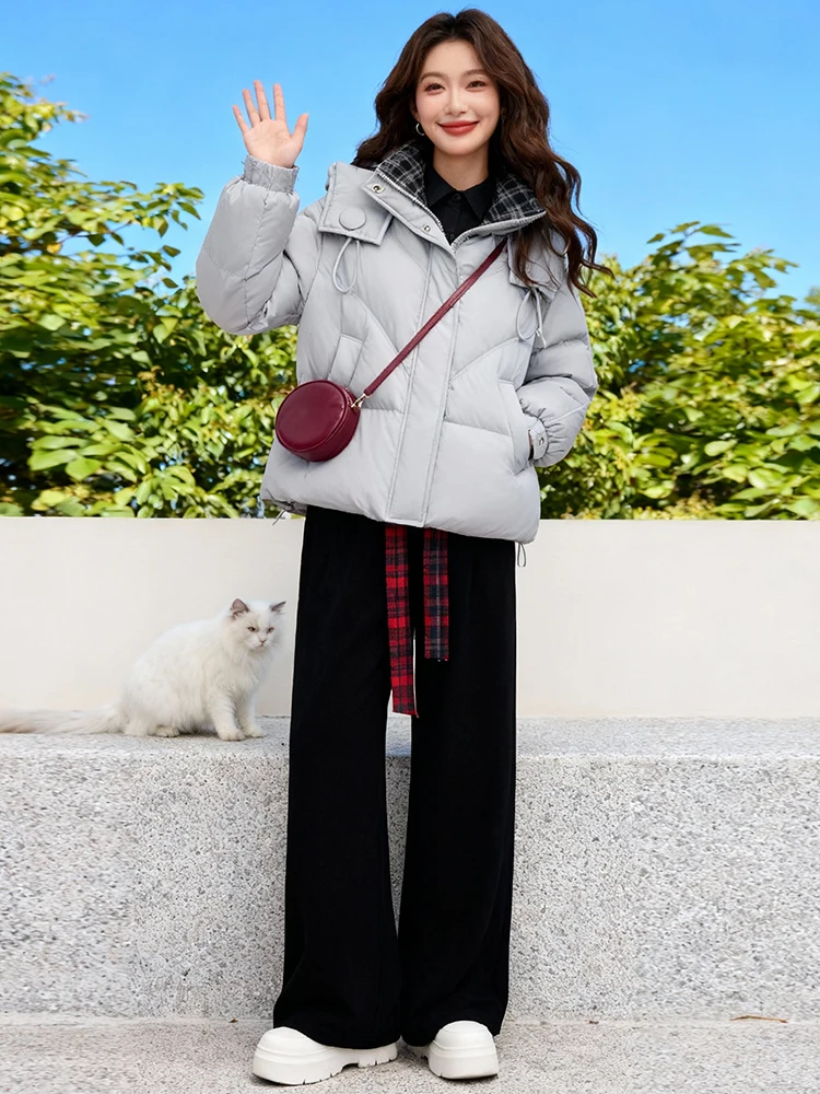 

Thiened Fce Lined Hooded ort down Jaet Women's Cotton Puffer Coat Warm Sli Winter New Arrival Korean Sle