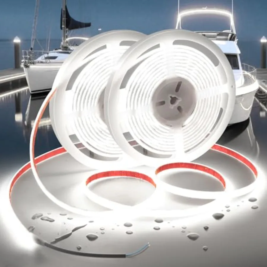 

Светодиодные ленты COB 6000K 12V IP67 водонепроницаемые, с высоким индексом цветопередачи CRI 95Ra+, суперяркие, гибкие, для лодок, рыбалки, ночной подсветки, наружного освещения, ванных комнат