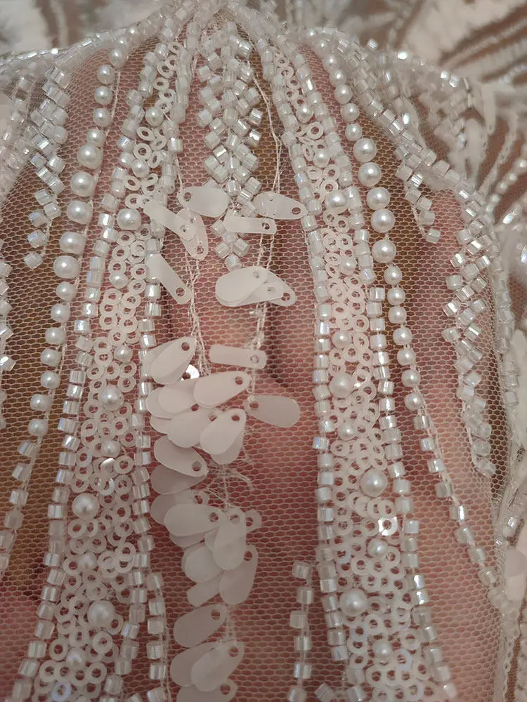 new-european-all-white-beaded-sequined-soft-tulle-lace-ideal-for-wedding-dress-customization-and-clothing-accessories-decoration