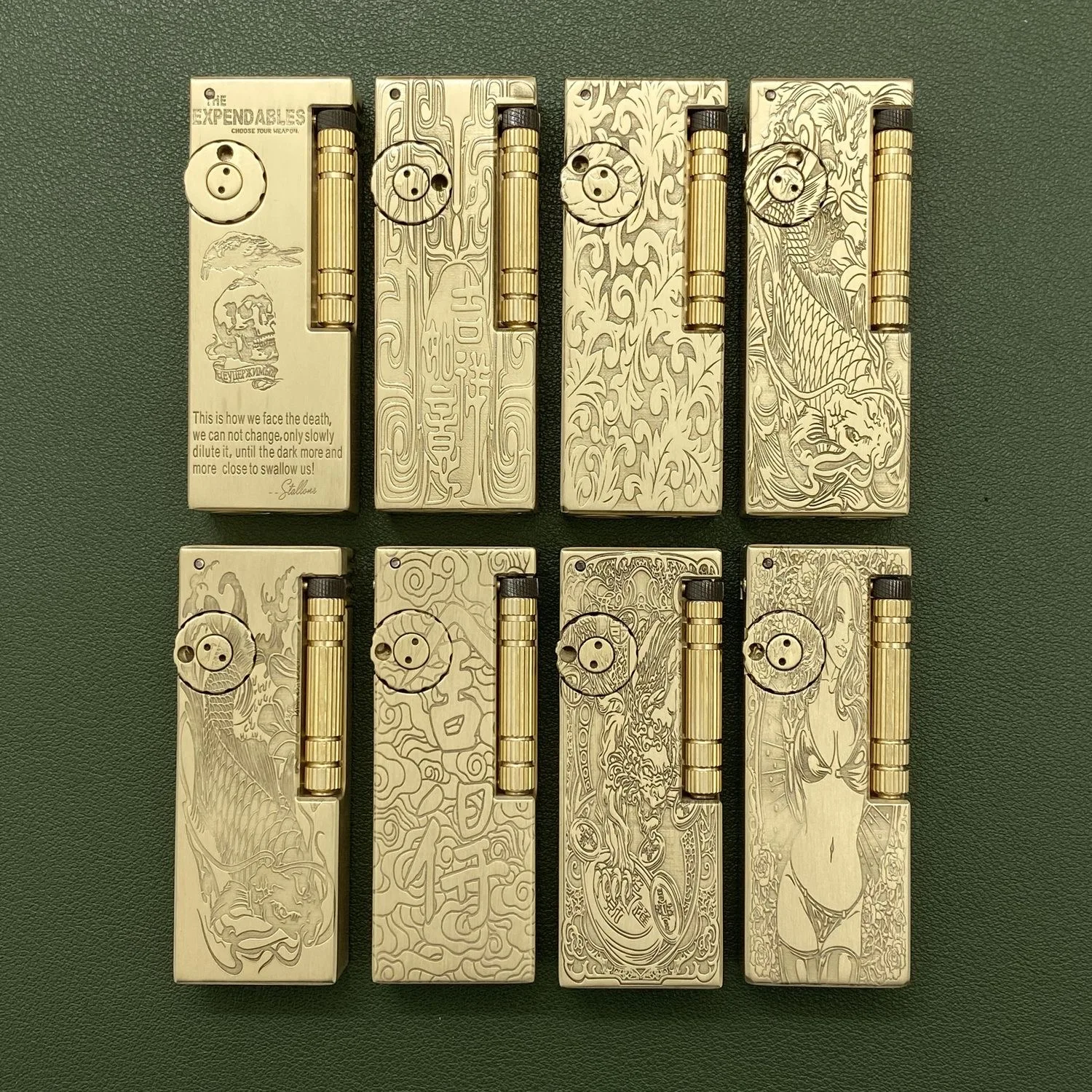 Polea lateral pesada personalizada, nostalgia creativa, encendedores de formas especiales, encendedores de querosina de salchicha de pescado gabardina al por mayor.