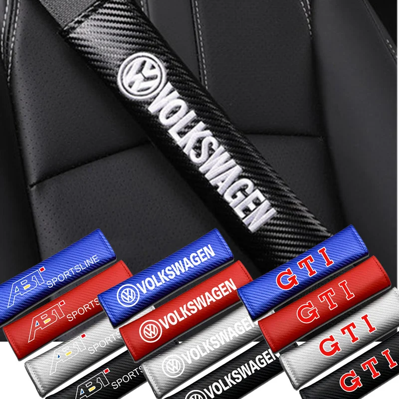 Car Safety Belt Shoulder Cover Seatbelt Protection Pad For Volkswagen VW GTI Rline R Polo Golf MK8 Passat Magotan Tiguan Jetta