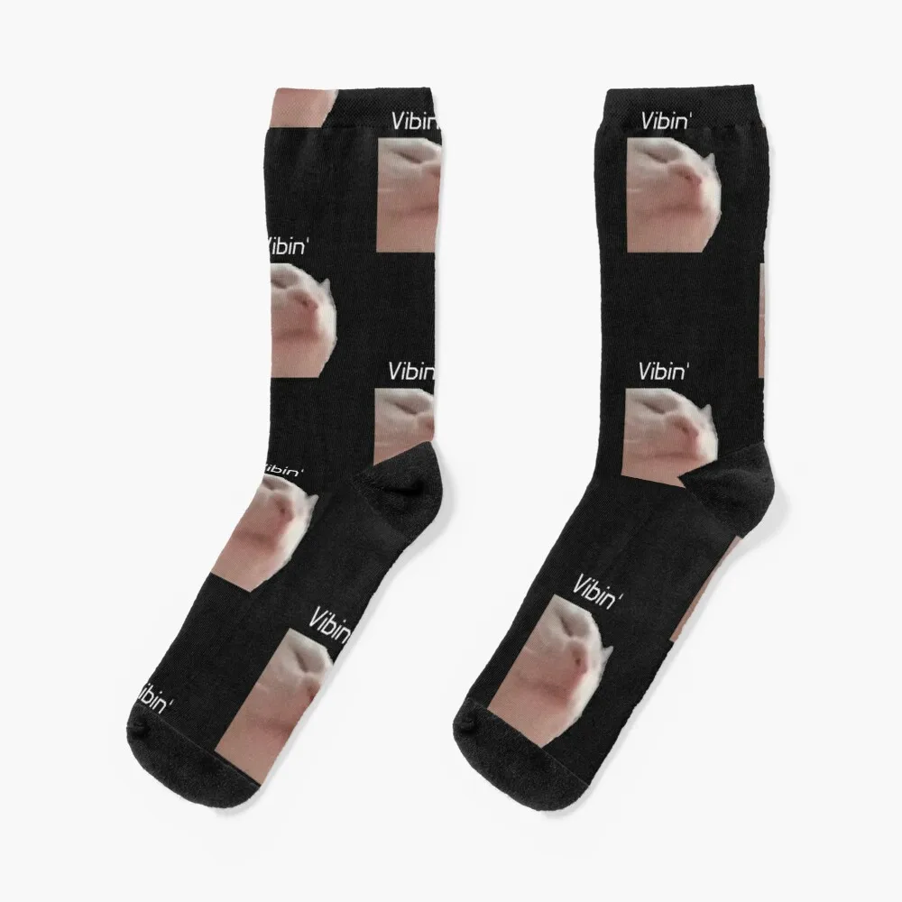 

Vibin cat meme Socks Anti-Slip Socks Man