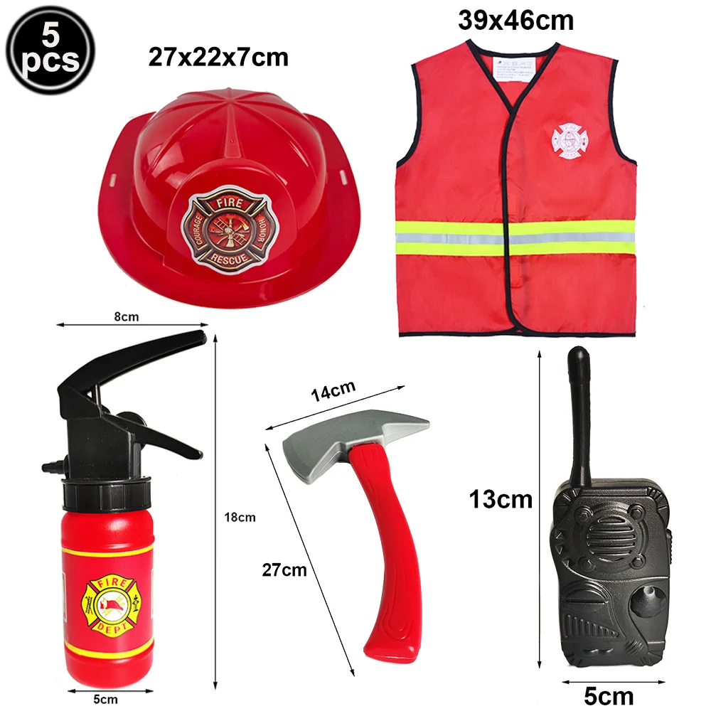 Feuerwehr-Themen-Ballonset: Feuerwehrauto, Flugzeug, Verkehrsleitkegel, Axt, Feuerlöscher - Geburtstagsparty-Dekoration für Jungen
