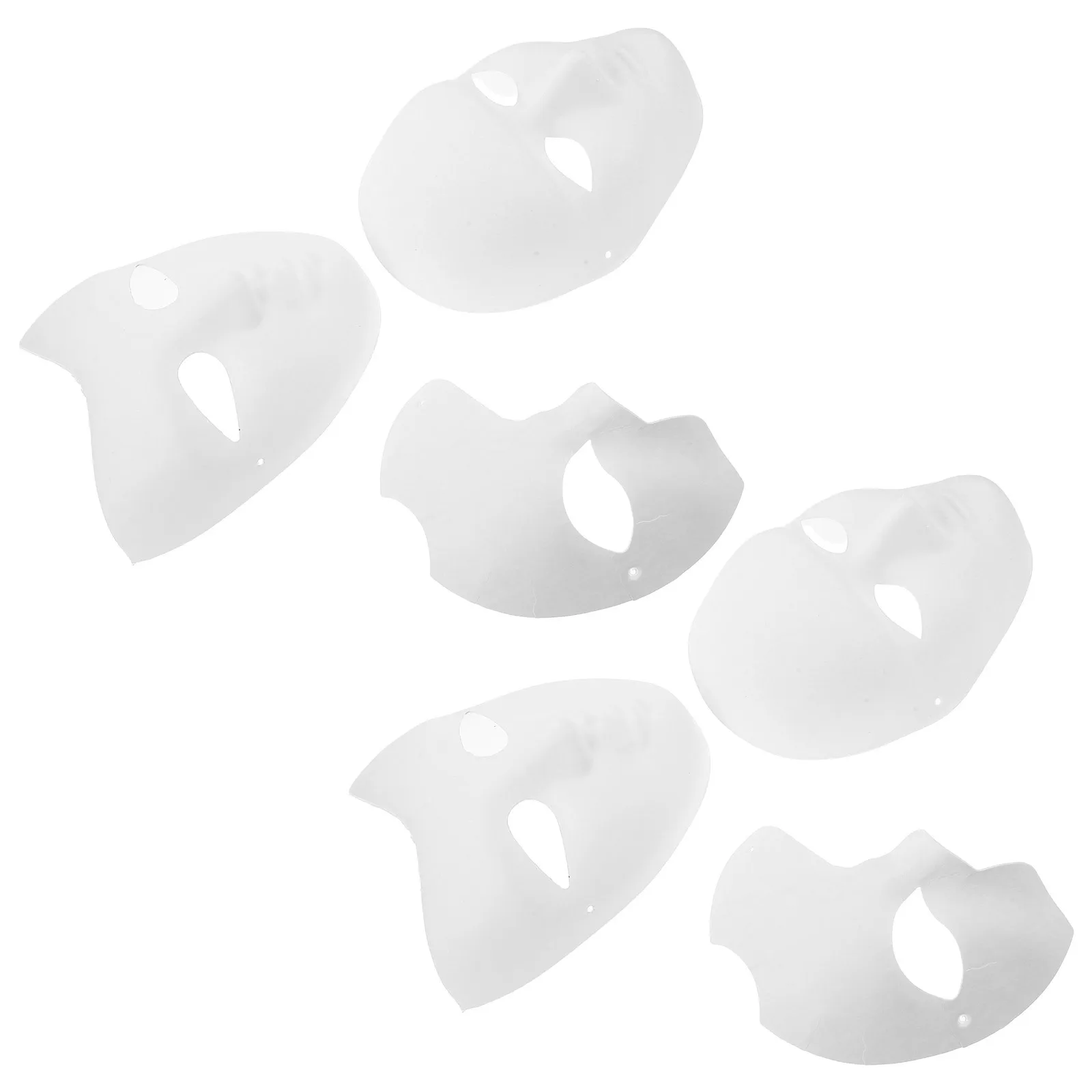 

Paper Half Face Masquerade Mask 6pcs White DIY Craft Masks for Painting Halloween Cosplay Party Decorations