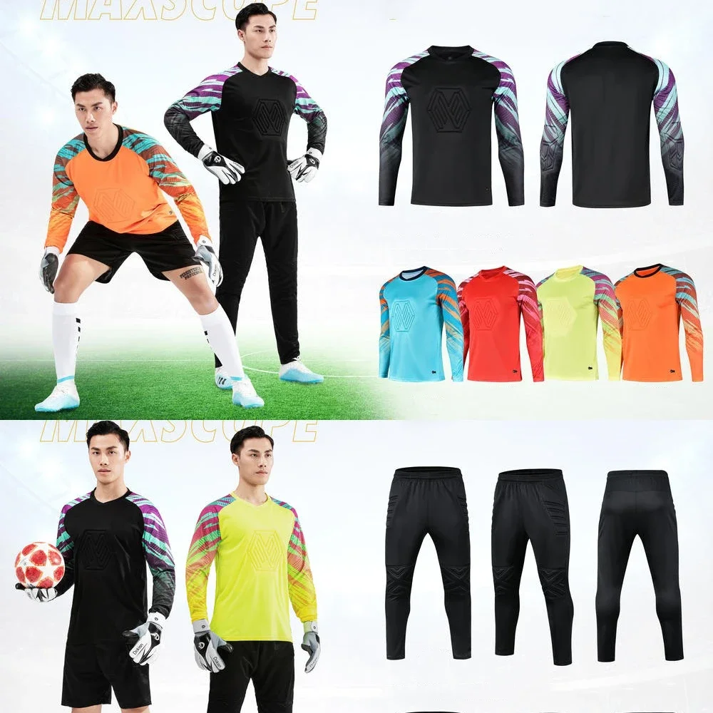 Protective Football Goalkeeper Jersey for Men Boys Custom Training Tracksuit Futsal Soccer Team Uniform Suit