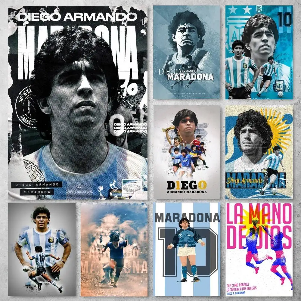 Póster Vintage de D-Diego A-Armando M-Maradona, impresión de alta calidad, pegatina artística de pared impermeable para decoración de Bar, sala de estar, regalo