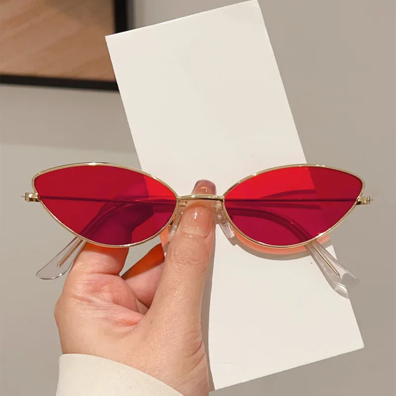 New Cat Eye Ocean Film Fashion Sunglasses Metal Versatile Internet Celebrity Same Style Street Photography Glasses