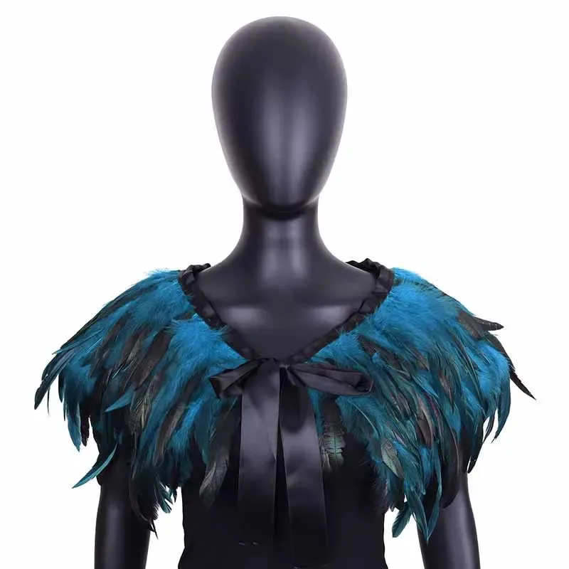 

Halloween Cape Accessories Carnival Feather Shawl Masquerade Party Gothic Style Feather Cape Fake Collar Accessories