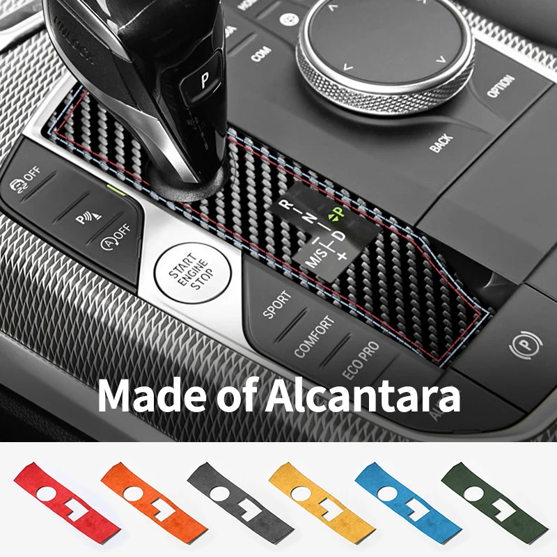 

For BMW 2/3/4/i4 Series Z4 X3 X5 X6 X7 Car Gear Shift Panel Trim Frame Sticker Anti Scratch Carbon Fiber Interior Accessories