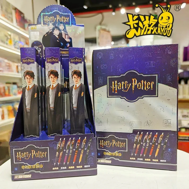 Kayou Harry Potter Blind Box Retractable Black Gel Pen Fantasy Series 2 High Appearance Stationery For School Writing Exam