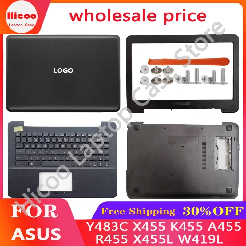 

For ASUS R455 X455L W419L Y483C X455 K455 A455 Penutup Belakang LCD Laptop/Bingkai Depan/Keyboard Sandaran Telapak Tangan