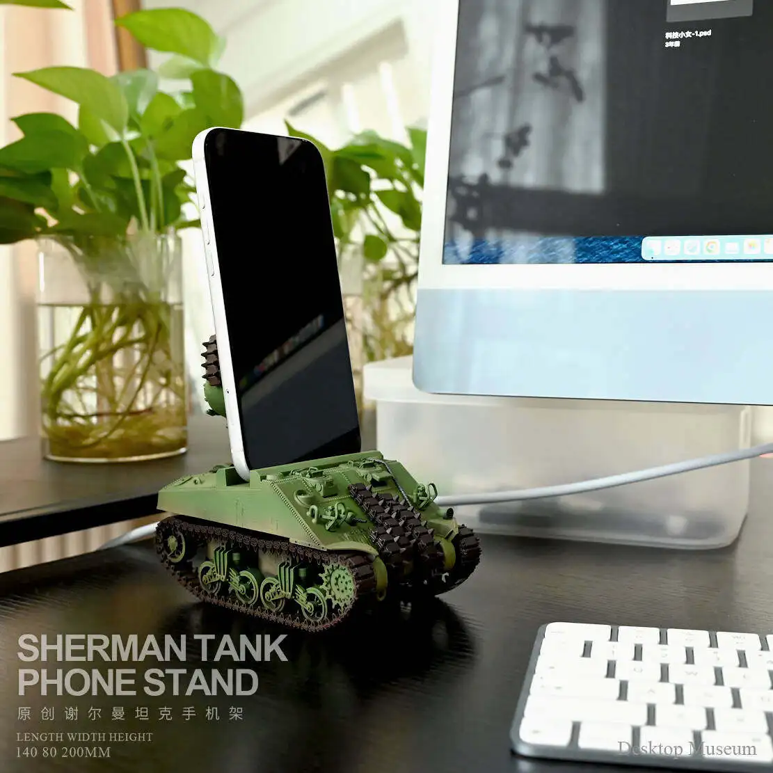 Finished ornament Sherman tank phone holder (excluding phones)  LTCP-536/