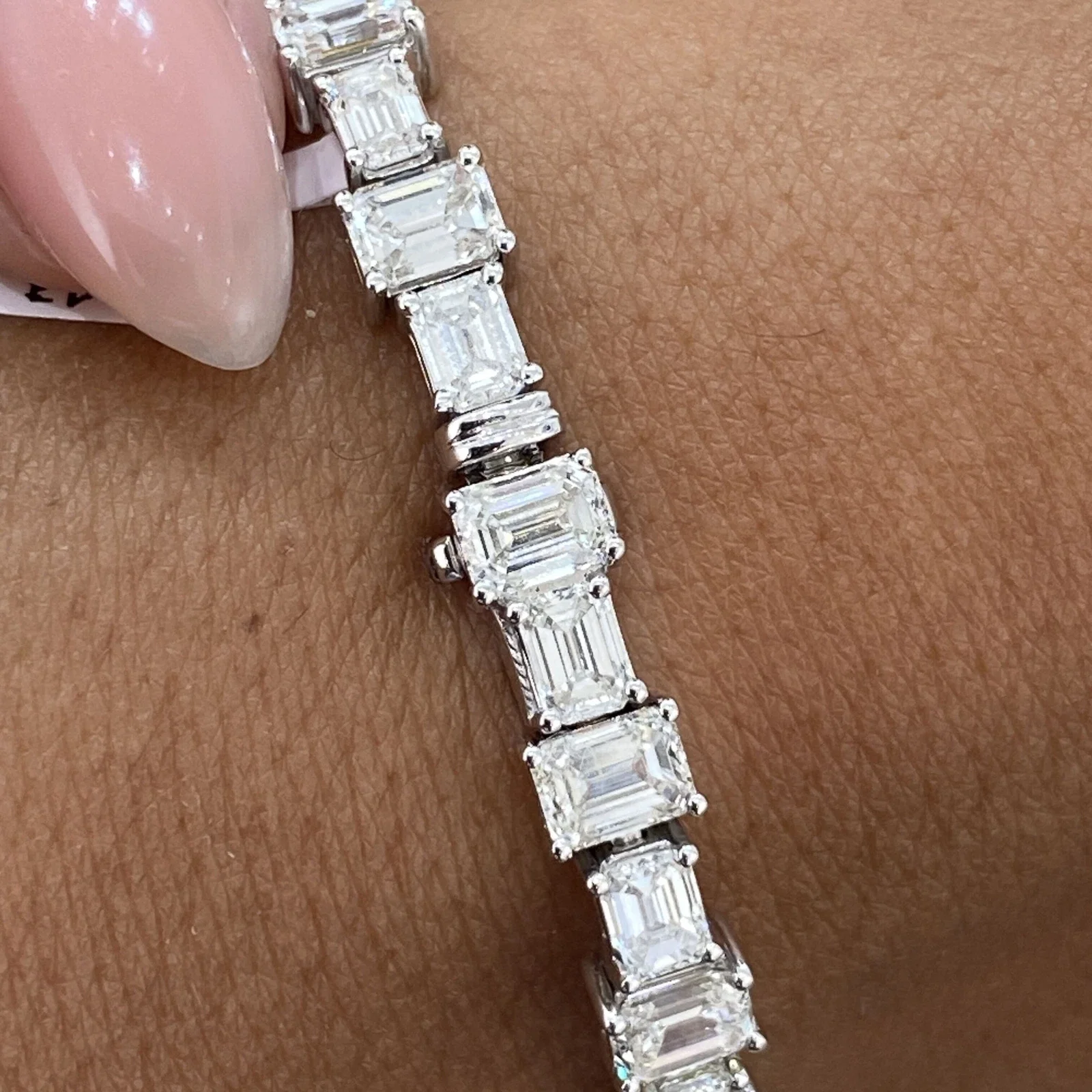 0.25CT كل مختبر الزمرد نمت الماس CVD HPHT سوار للتنس DEF VS-VVS البلاتين 950 8 بوصة سوار الماس الكامل للنساء